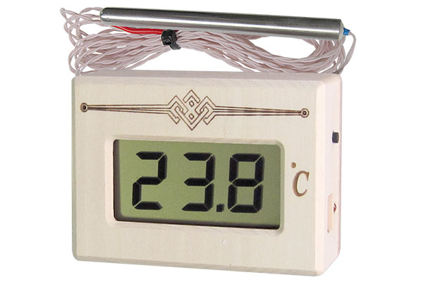 Термометр электронный для сауны ТЭС Pt (в корпусе из липы) с герметичным датчиком
