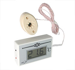 Термометр электронный ТЭС-2Pt (в пластиковом корпусе) с декоративным датчиком